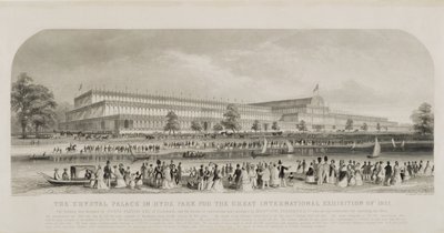 Il Palazzo di Cristallo a Hyde Park per la Grande Esposizione Internazionale del 1851, pub. da Read and Co. da English School